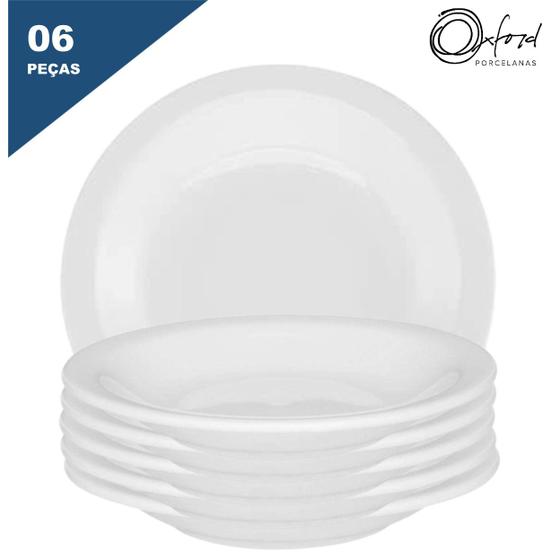 Jogo de Pratos de Porcelana 6 Peças Fundo Oxford 23cm Menor preço em Jogo de Pratos de Porcelana 6 Peças Fundo Oxford 23cm