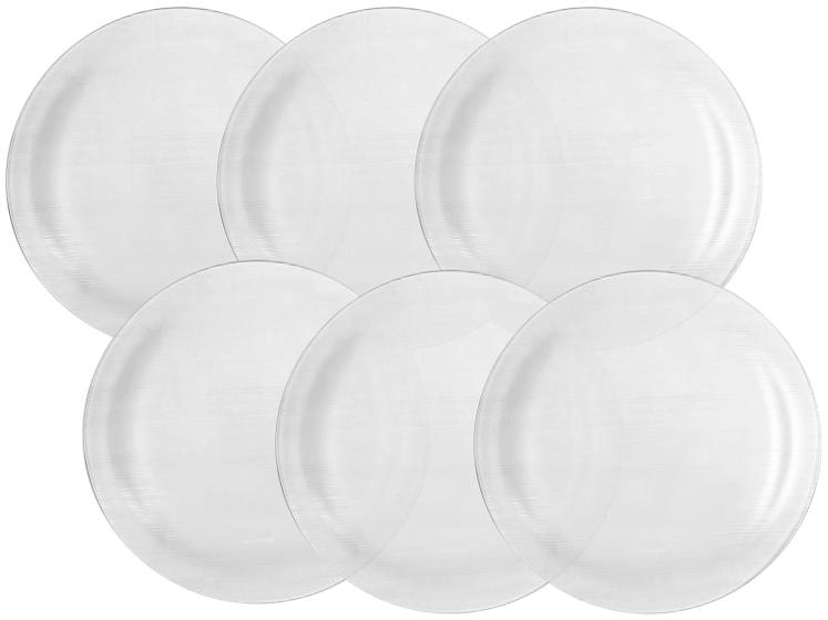 Jogo de Pratos de Vidro Redondo Raso Duralex – Diamante 6 Peças