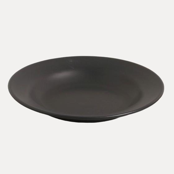 Imagem de Jogo de Pratos Fundo Redondo de Sopa Cor Preto Matte Fosco Aparelho de Jantar 6 Peças