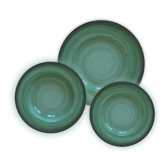 Jogo de Pratos Porcelana Decorada Tramontina Rustico Verde 12 Peças Menor preço em Jogo de Pratos Porcelana Decorada Tramontina Rustico Verde 12 Peças