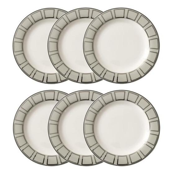 Imagem de Jogo de pratos rasos em porcelana Strauss Rings 28cm 6 peças