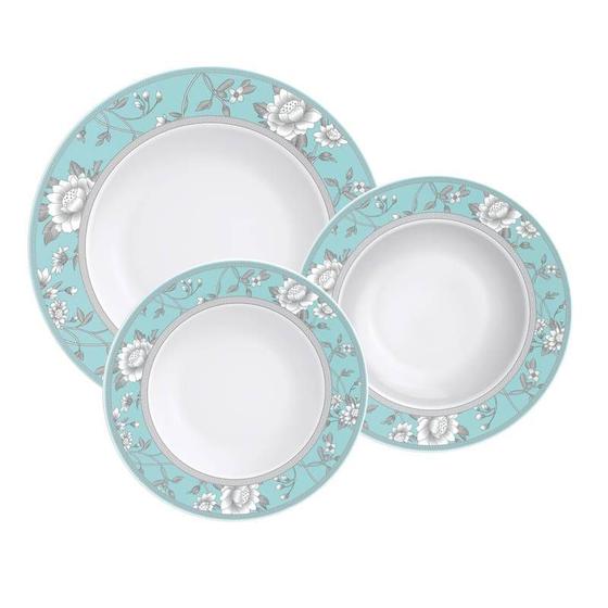 Imagem de Jogo de pratos tramontina helen em porcelana decorada 12 peças