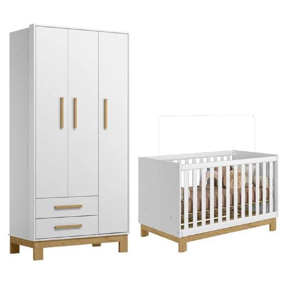 Imagem de Jogo De Quarto Com Roupeiro 3 Portas E Berço Q Encanto Slim