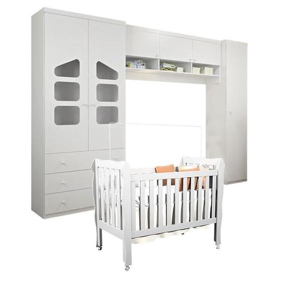 Imagem de Jogo De Quarto Eloisa com Berço Americano Lila Branco - Phoenix Baby