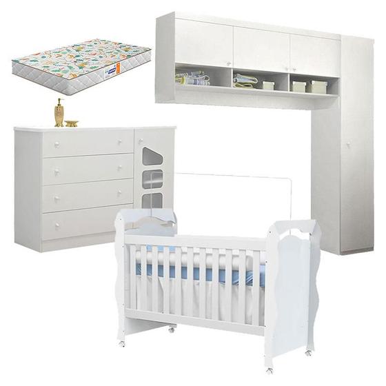 Imagem de Jogo de Quarto Eloisa com Berço Americano New Nanda e Colchão Gazin  Phoenix