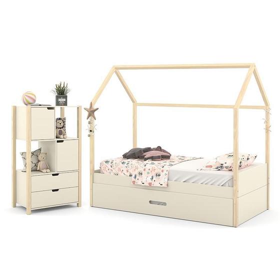 Imagem de Jogo de Quarto Infantil Kids Liv com Organizador, Cama e Auxiliar New - Matic Móveis