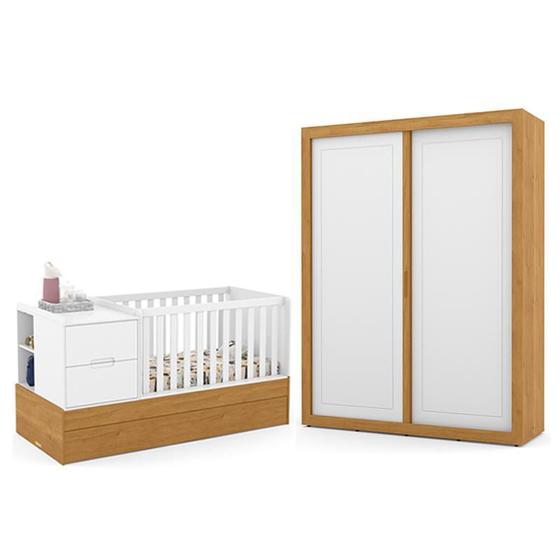 Imagem de Jogo de Quarto Infantil Tutto New com Guarda Roupa 2 Portas de Correr e Berço Multifuncional Formare - Matic Móveis