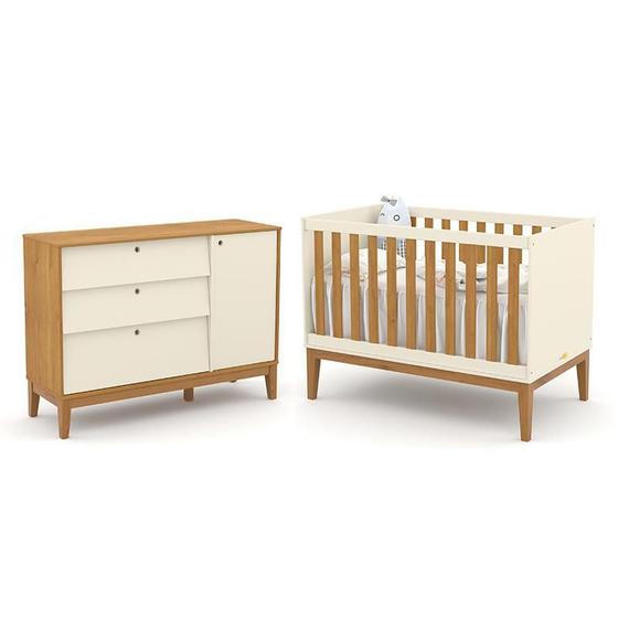 Imagem de Jogo de Quarto Infantil Unique Cômoda com Porta e Berço - Matic Móveis