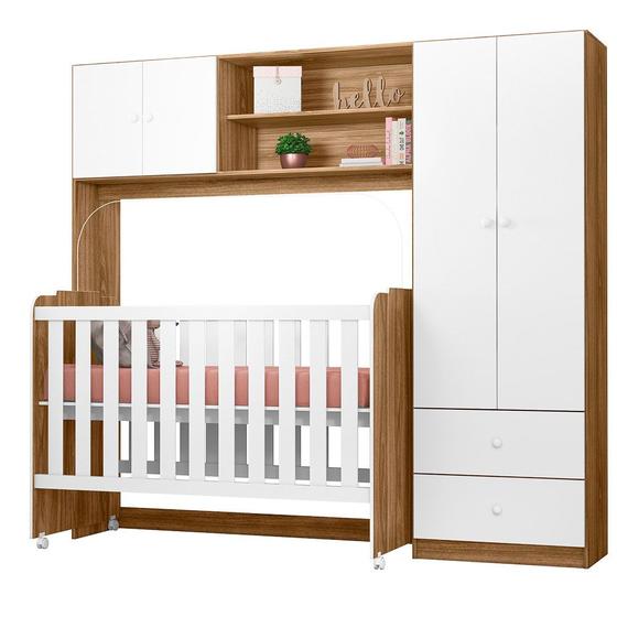 Imagem de Jogo de Quarto para Bebê com Conjugado Ternura e Berço Amore Nature Branco