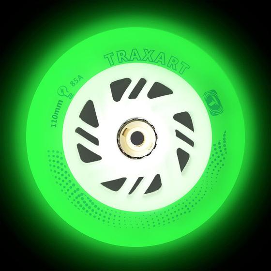 Imagem de Jogo de Rodas Traxart Inline com LED 110mm/85A - LED Verde