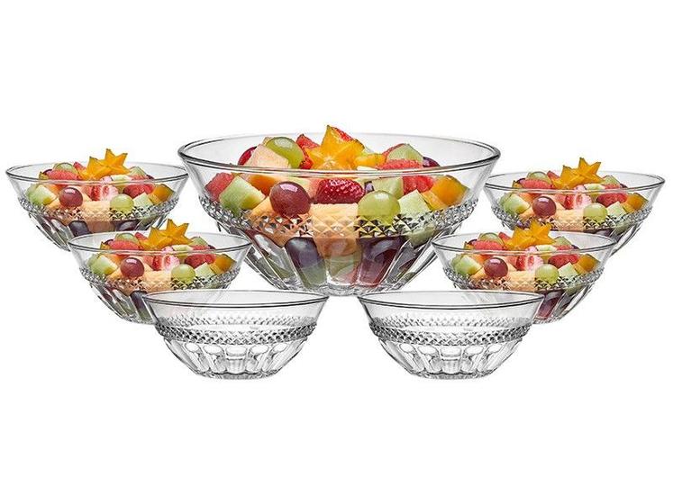 Jogo de Sobremesa de Vidro Hauskraft Cristal Dália - 7 Peças Imagem de Jogo de Sobremesa de Vidro Hauskraft Cristal Dália