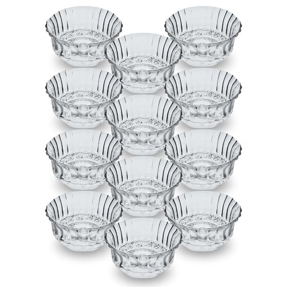 Imagem de Jogo De Sobremesa Tigela Bowl 12 Peças Em Vidro Desenhado