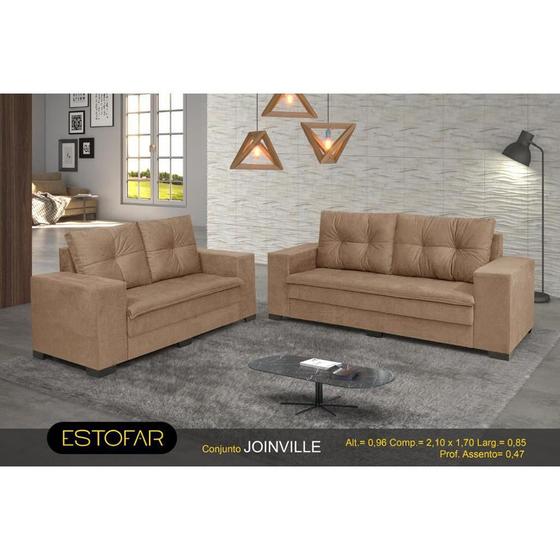 Jogo de Sofá Estofar Joinville 3x2 Lugares Conjunto de Sofás Magazine Luiza