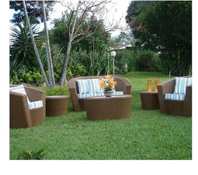 Jogo De Sofa Poltrona Fibra Sintetica Area Externa Jardim Sarah
