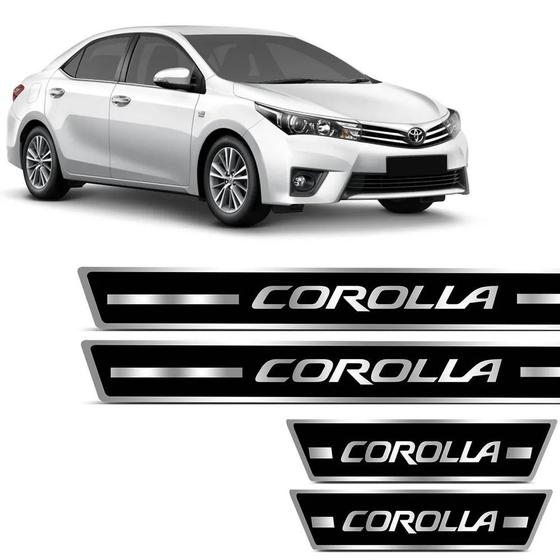 Imagem de Jogo De Soleira Resinada Toyota Corolla 2015 A 2018 Preta