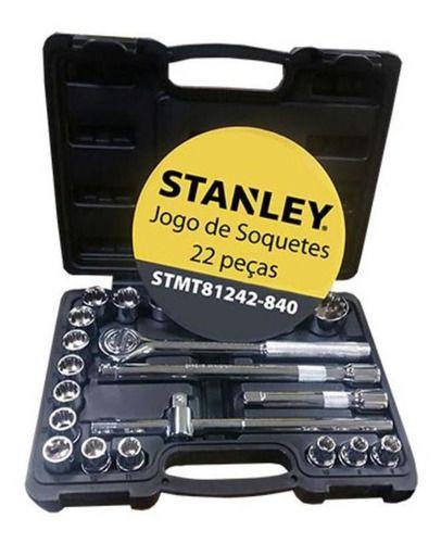 Jogo de soquete 1/2" - 22pcs stanley stmt81242-840 Menor preço em Jogo de soquete 1/2" - 22pcs stanley stmt81242-840