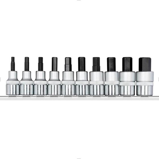 Imagem de Jogo De Soquete Allen 5 A 17 Mm Com Encaixe 1/2" 10 Peças R62558010 Gedore