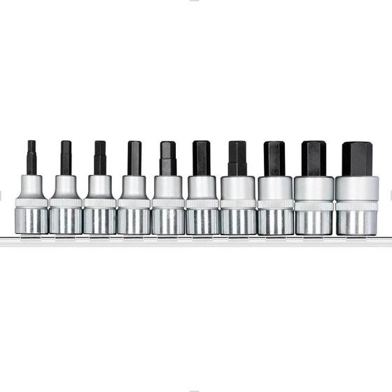 Imagem de Jogo De Soquete Allen 5 A 17 Mm Com Encaixe 1/2" 10 Peças R62558010 Gedore