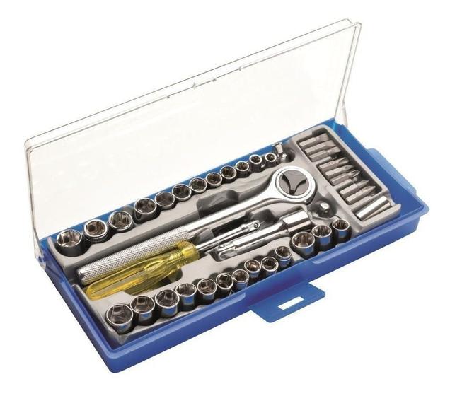 Imagem de Jogo de Soquetes com Catraca 1/4" e 3/8" 40 Peças 8ZI EDA