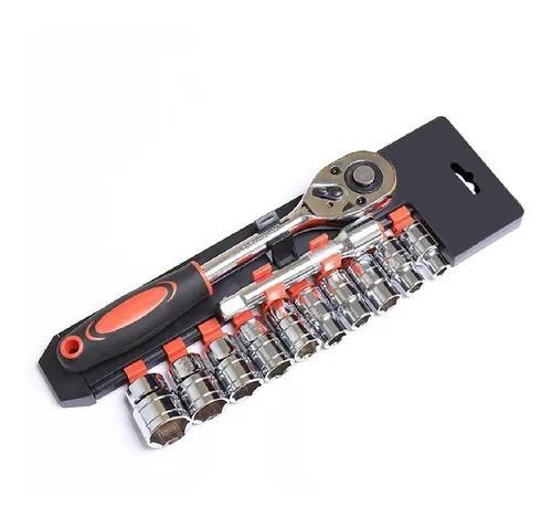 Imagem de Jogo De Soquetes Com Chave 1/4 E Extensor 12 Peças Em Aço Manutenção Leve