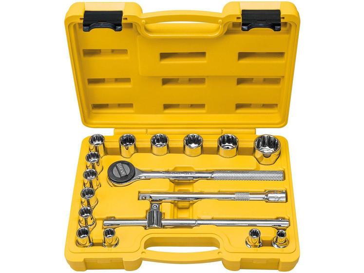 Jogo de Soquetes Estriados 1/2” 17 Peças - Tramontina Master Menor preço em Jogo de Soquetes Estriados 1/2” 17 Peças - Tramontina Master