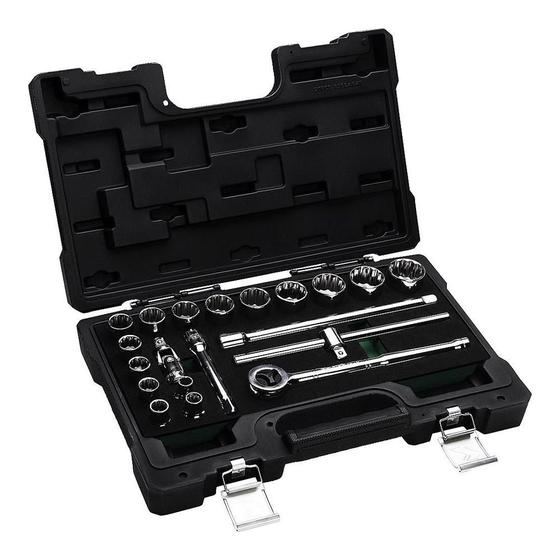 Imagem de Jogo de Soquetes Estriados com 20 Peças de 3/8" à 1.1/4" Encaixe de 1/2" - Belzer 204906BJ