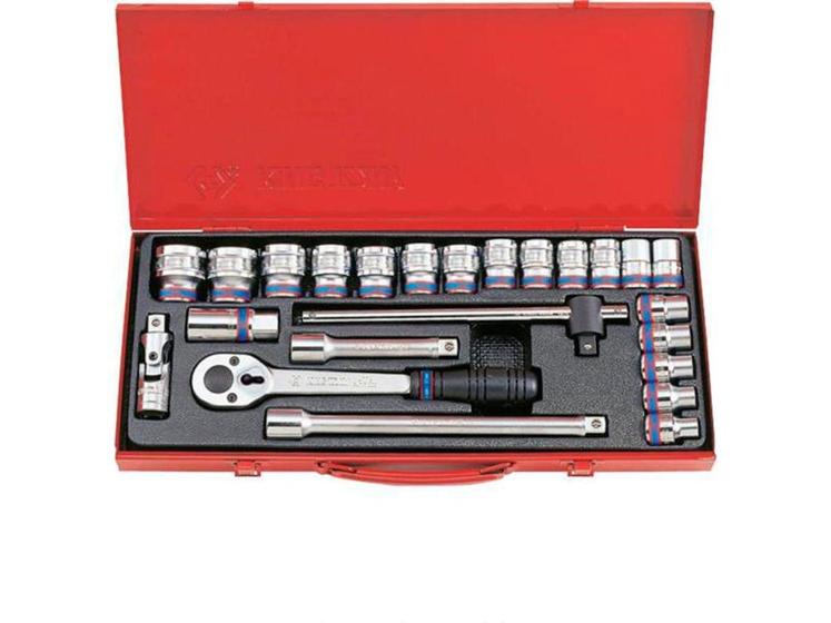 Imagem de Jogo de Soquetes Sextavados com Catraca 4028SR 1/2" 24 Pçs King Tony