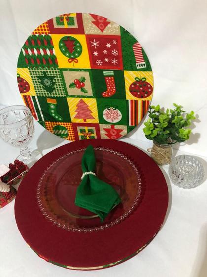 Imagem de Jogo De Sousplat Natalino 6 Peças Completos Estampa Natal 6
