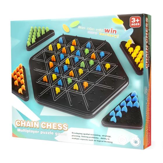 Imagem de Jogo de Tabuleiro Agaommio Chain Triangle Chess 2-4 Players Kids+