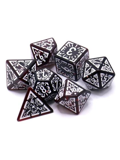 Imagem de Jogo de Tabuleiro Clássico de Runas - Conjunto de 7 Dados Poliédricos para RPG