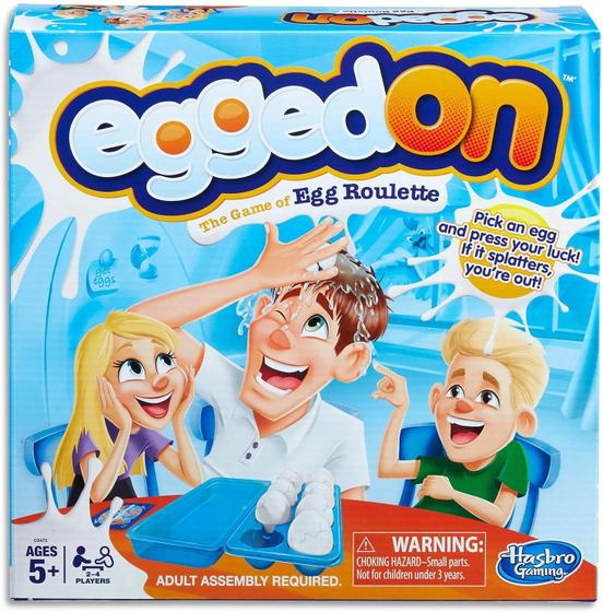 Imagem de Jogo de tabuleiro Hasbro Gaming Egged On com caixa de ovos e girador