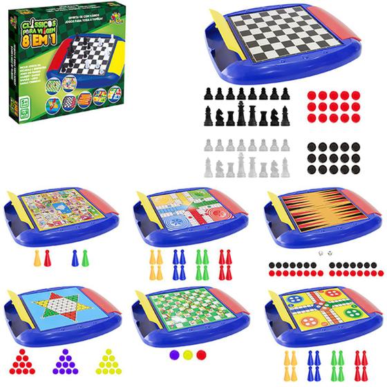 Jogo de Tabuleiro Infantil Clássicos Para Viagem 8 Em 1 Dama Xadrez Ludo Gamão Divertido Menor preço em Jogo de Tabuleiro Infantil Clássicos Para Viagem 8 Em 1 Dama Xadrez Ludo Gamão Divertido
