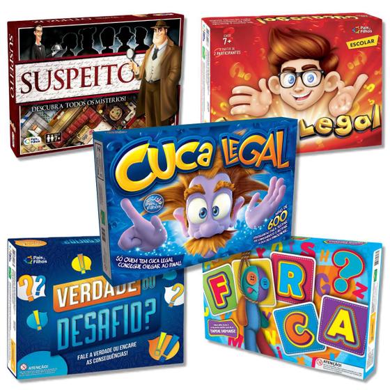 Jogo de tabuleiro para família kit com 5 jogos - Pais e Filhos - Jogos ...