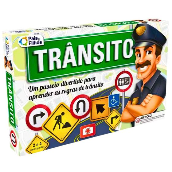Imagem de Jogo De Tabuleiro Trânsito Educativo Pistas Placas Cones