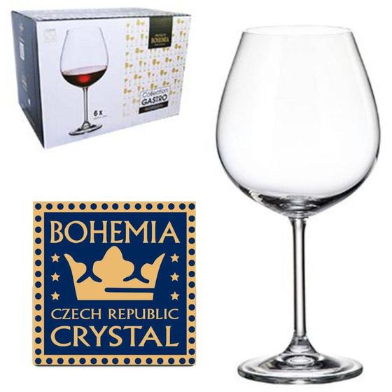 Imagem de Jogo De Taca De Cristal Para Vinho Bordeau Com 6 Unidades Gastro Bohemia 650ml