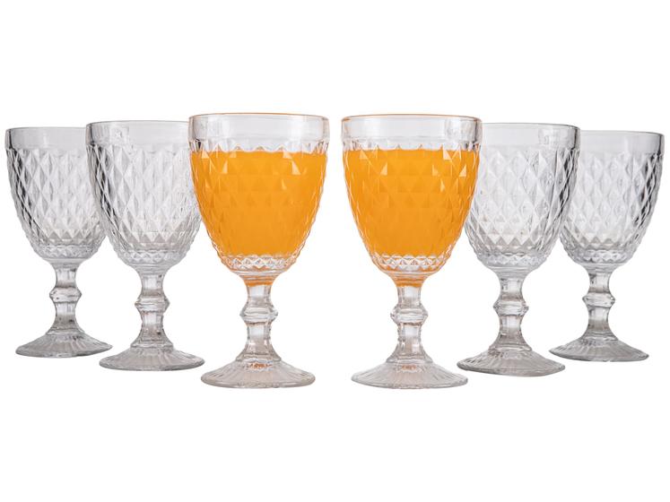 Jogo de Taças de Vidro 330ml 6 Peças Haus - Bico de Jaca Empire