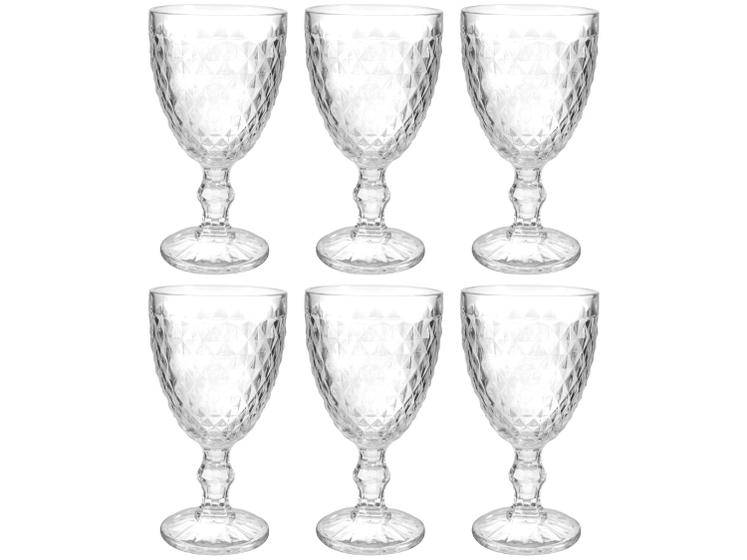 Jogo de Taças de Vidro 330ml 6 Peças Haus - Bico de Jaca Empire Imagem de Jogo de Taças de Vidro 330ml 6 Peças Haus