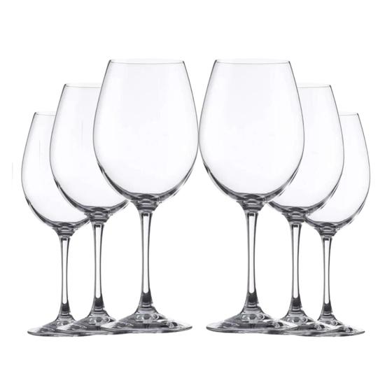 Imagem de Jogo de Taças De Vidro 330ml Com 6 (Seis) Unidades Para Vinho Agua Suco Taça Luxo Bebidas Transparente Elegante Fino