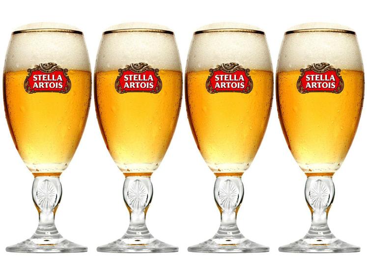 Imagem de Jogo de Taças para Cerveja de Vidro 250ml  - 4 Peças Ambev Stella Artois