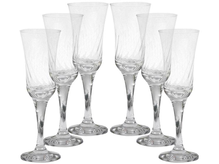 Jogo de Taças para Champanhe Vidro 6 Peças - Nadir Lírio