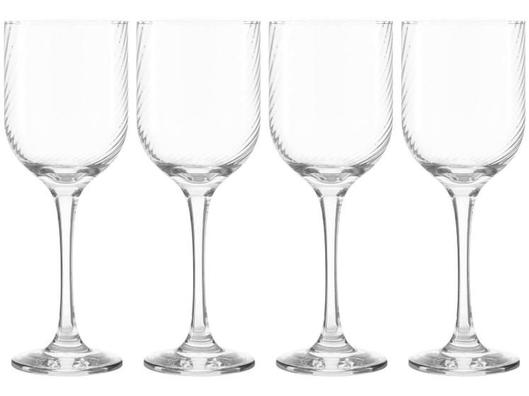 Jogo de Taças para Vinho de Vidro 400ml 4 peças Nadir Fiore