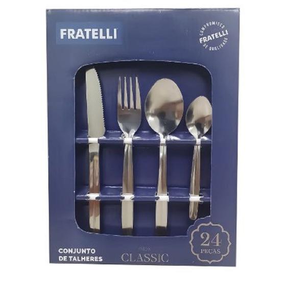Jogo de Talheres 24 Peças Talher Garfo Faca Churrasco Colher Aço Inox Cozinha Gourmet Faqueiro Kit Menor preço em Jogo de Talheres 24 Peças Talher Garfo Faca Churrasco Colher Aço Inox Cozinha Gourmet Faqueiro Kit
