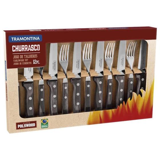Jogo de Talheres Tramontina Jumbo Castanho 12 Pçs Menor preço em Jogo de Talheres Tramontina Jumbo Castanho 12 Pçs