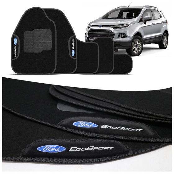 Jogo de Tapete Carpete Ecosport 2013 a 2016 Preto Logo Bordado Concept 3D 5 Peças + Adesivo Soleira Menor preço em Jogo de Tapete Carpete Ecosport 2013 a 2016 Preto Logo Bordado Concept 3D 5 Peças + Adesivo Soleira