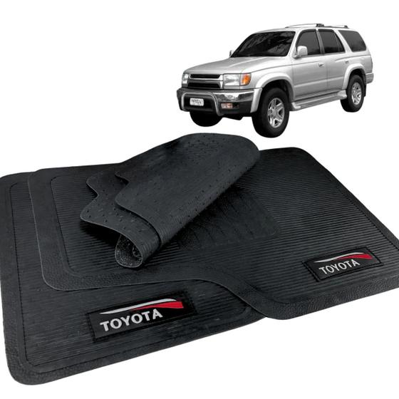 Imagem de Jogo de Tapete Hilux Sw4 2000 a 2003 Borracha Com Logo