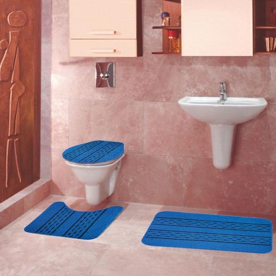 Imagem de Jogo de tapetes antiderrapante banheiro 3 peças