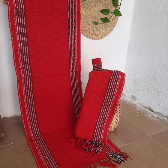Imagem de Jogo de Tapetes Minimalista com 3 Peças - Vermelho Listrado