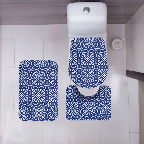 Imagem de Jogo de Tapetes para Banheiro 3 peças Tradicional