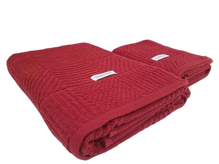 Imagem de Jogo de toalha 2 peças Sintra vermelho buddemeyer 100% algodão