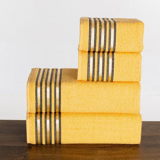 Imagem de Jogo de toalhas 4 peças petra amarelo